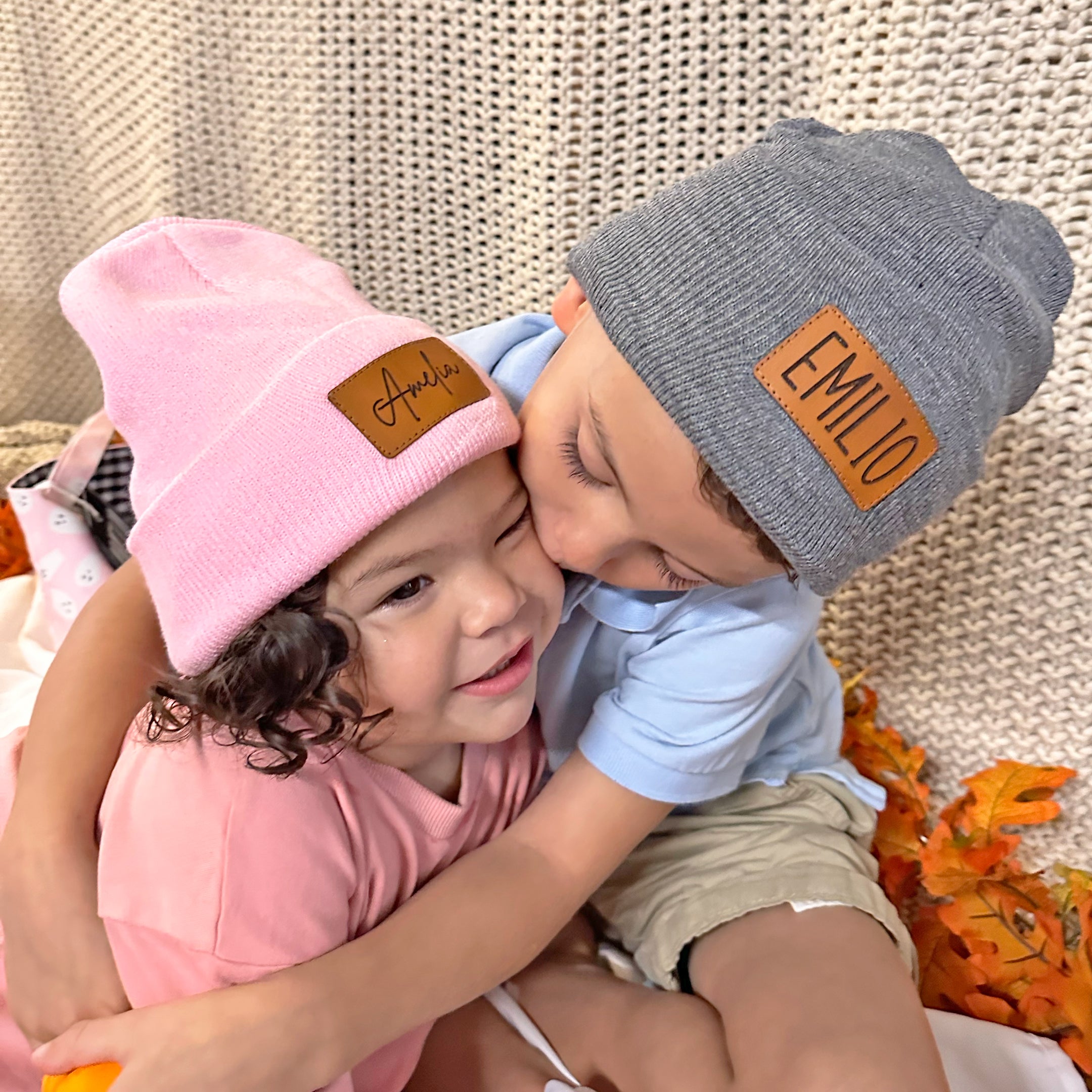 Custom Leather Patch Beanie