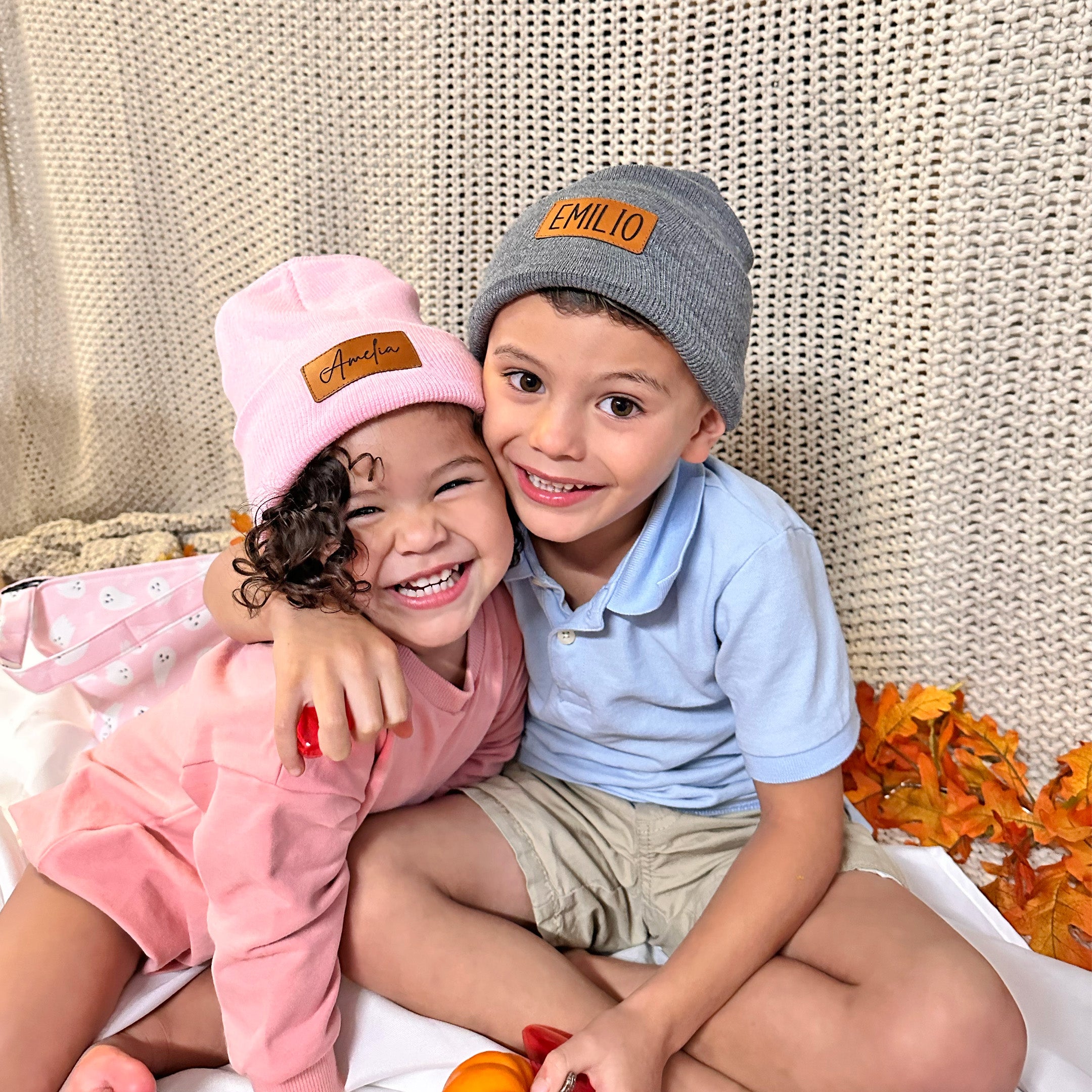 Custom Leather Patch Beanie