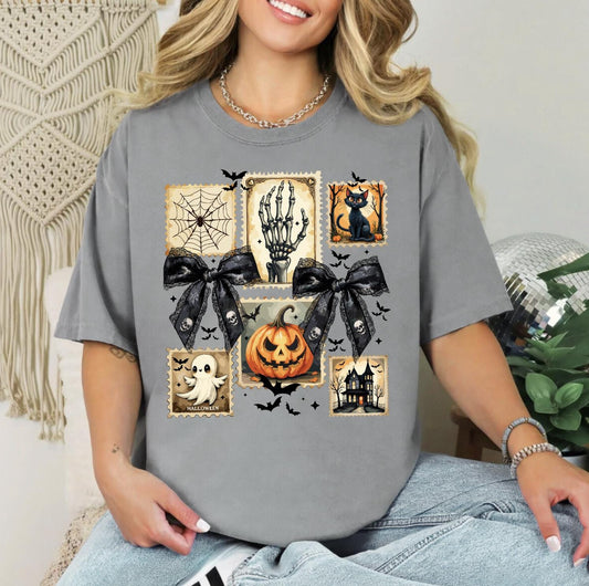 Comfort Colors® Halloween Postage T-Shirt, Halloween Graphic T-Shirt, Postage Halloween Shirt
