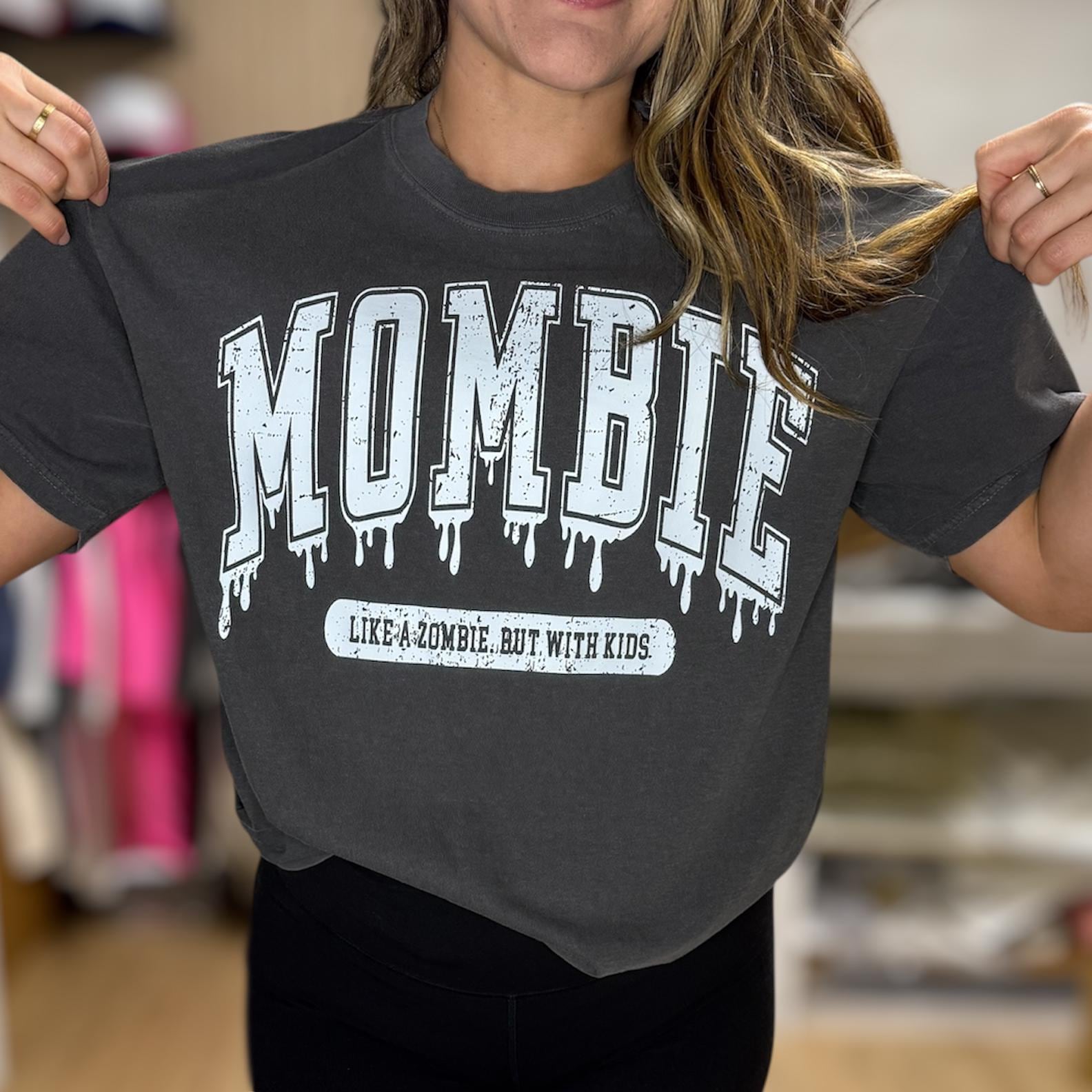 Comfort Colors Mombie T-Shirt, Like a Zombie But With Kids T-Shirt, Mom Halloween Shirt, Momster Shirt, Halloween Mom T-shirts