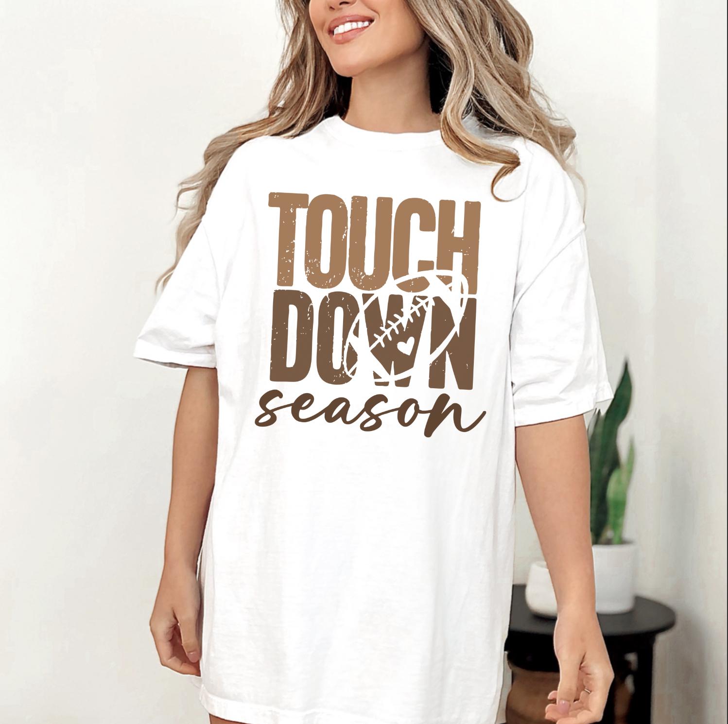 Comfort Colors® Football Touch Down Season Shirt, Cute Football Season Shirt, Gift For Football Lover Mom Shirt, Sports Mama Shirt