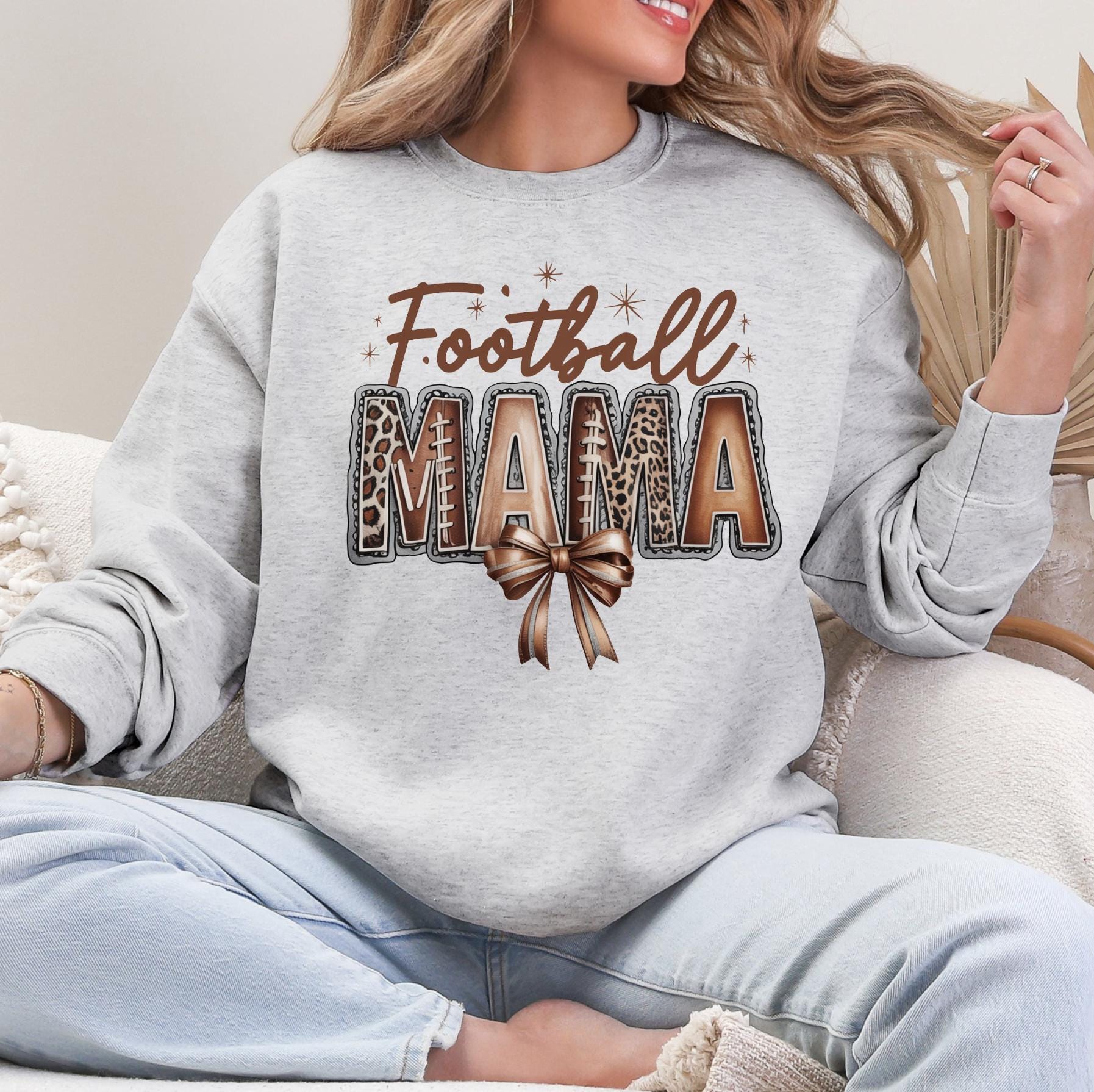 Football Mama Shirt or Sweatshirt, DTG Printed Game Day Tee, Fall Football Graphic Sweatshirt, Unisex Comfort ColorsĀ® Football Shirt