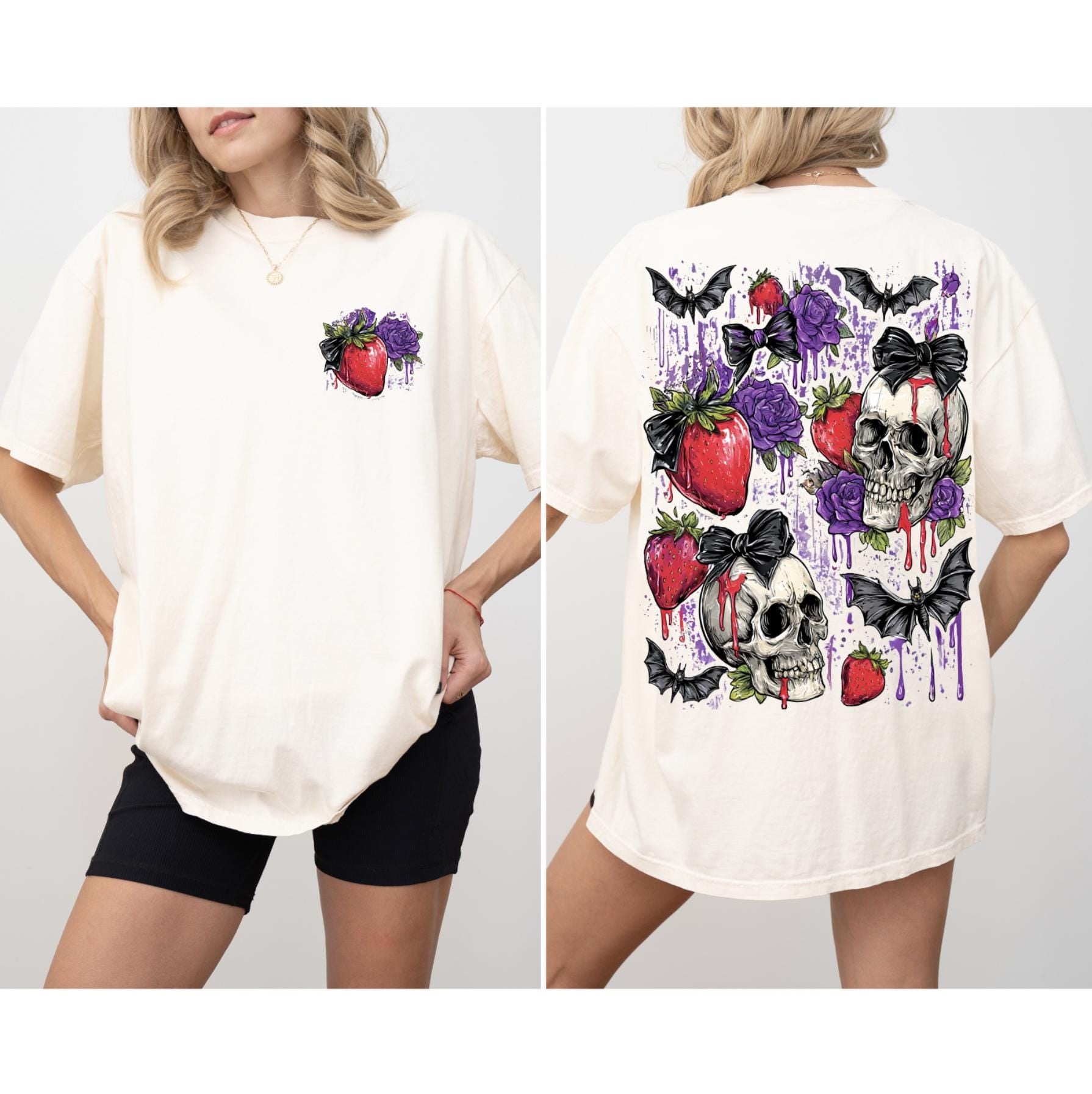 Berry Scary Skull Shirt or Sweatshirt For Halloween Lovers, Cute Spooky Shirt Gift For Her, Fall Halloween Tee For Girlfriend Or Best Friend