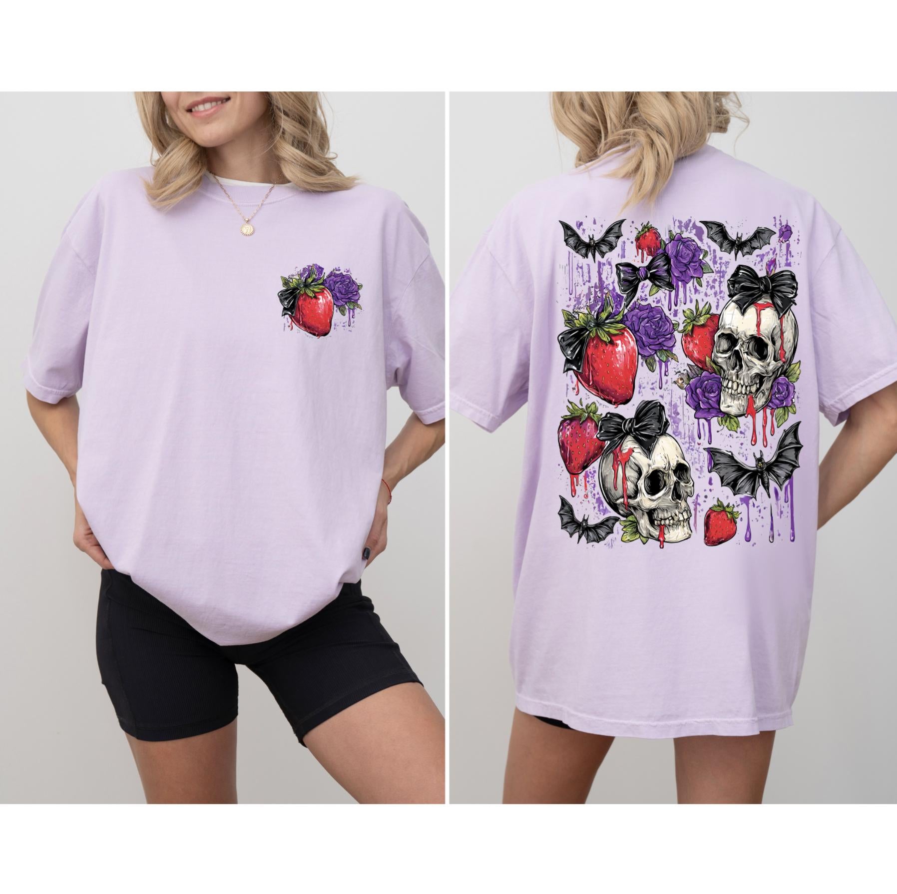 Berry Scary Skull Shirt or Sweatshirt For Halloween Lovers, Cute Spooky Shirt Gift For Her, Fall Halloween Tee For Girlfriend Or Best Friend