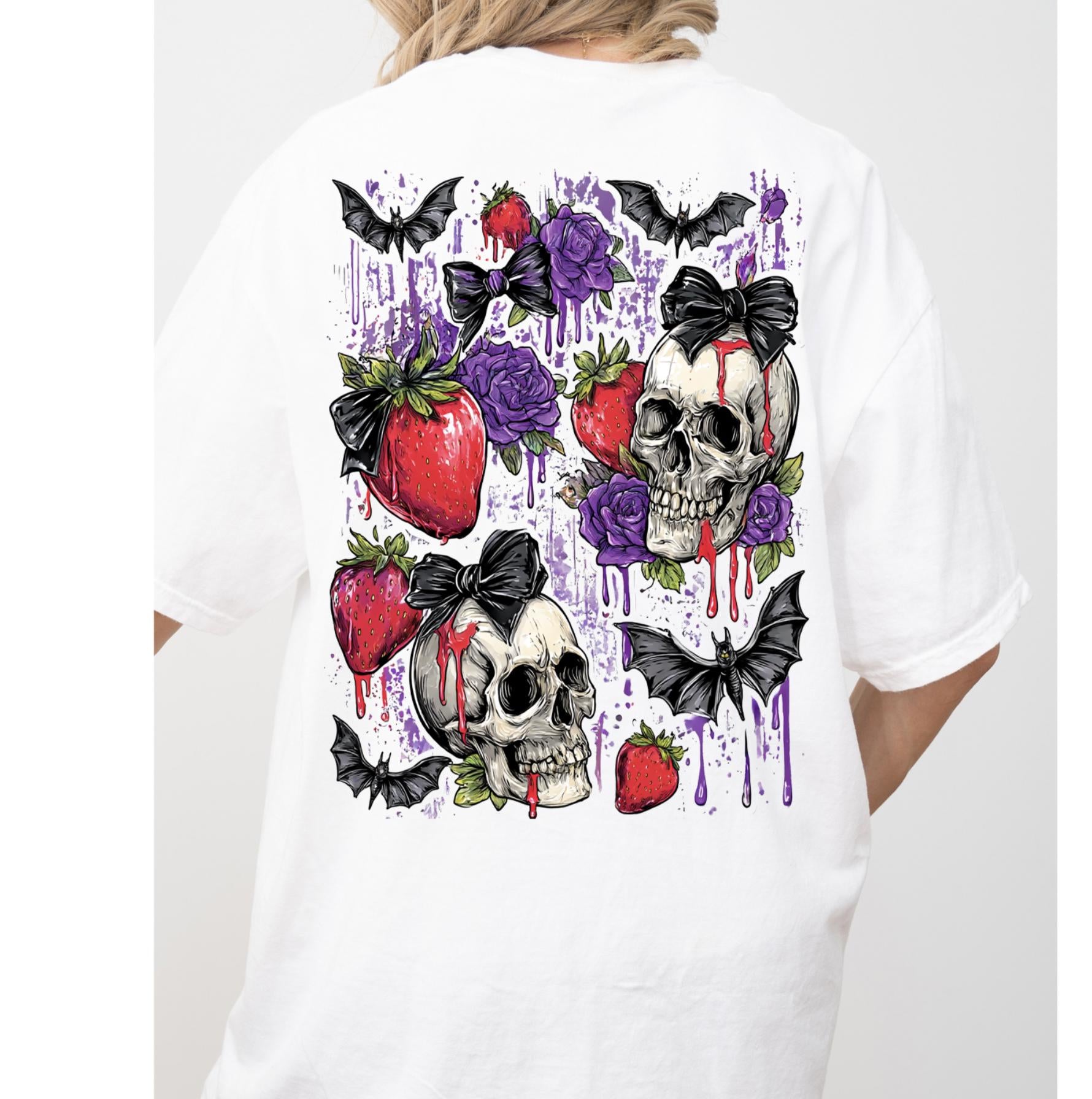 Berry Scary Skull Shirt or Sweatshirt For Halloween Lovers, Cute Spooky Shirt Gift For Her, Fall Halloween Tee For Girlfriend Or Best Friend