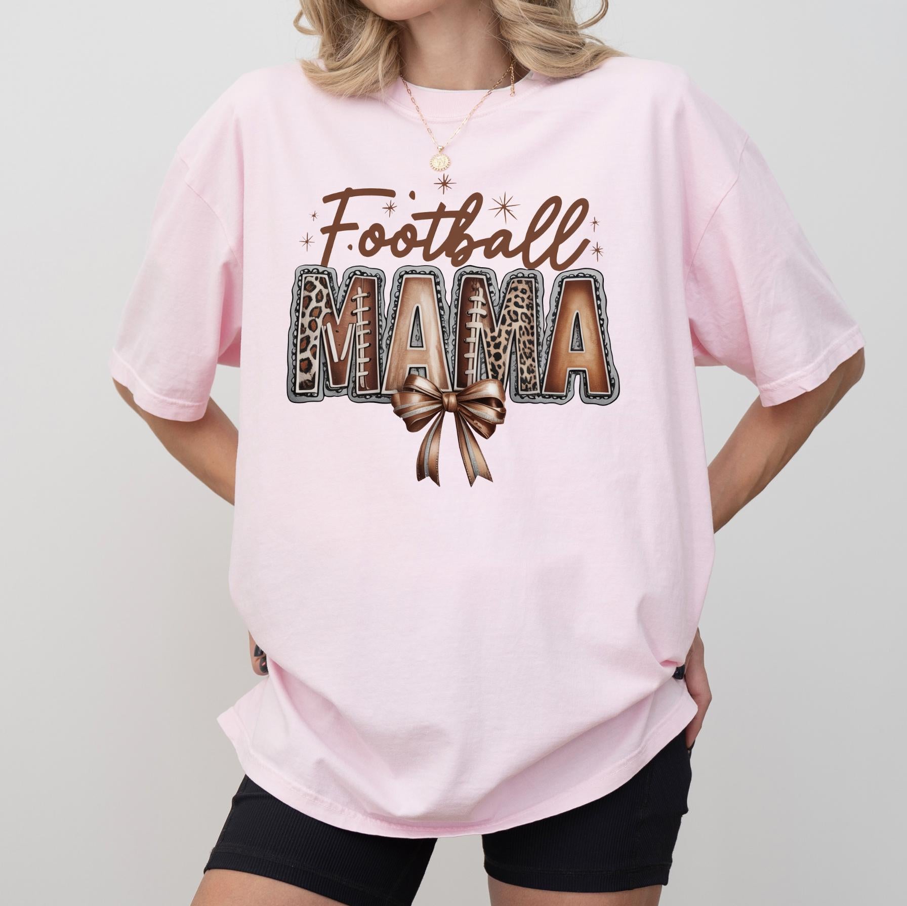 Football Mama Shirt or Sweatshirt, DTG Printed Game Day Tee, Fall Football Graphic Sweatshirt, Unisex Comfort ColorsĀ® Football Shirt