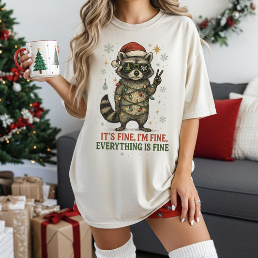 Everything's Fine Christmas DTG Printed Sweatshirt or T-Shirt