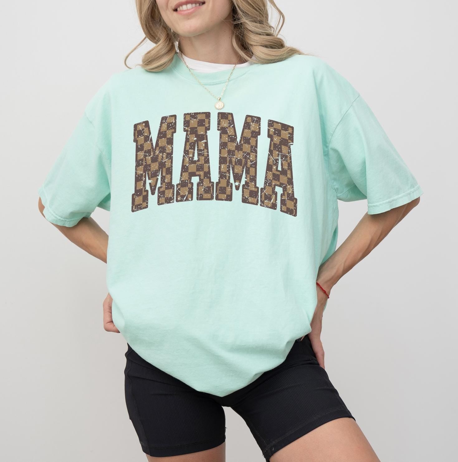 Checkered Mama Sweatshirt: Checkered Mom T-Shirt