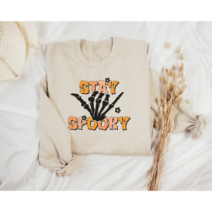 Stay Spooky Halloween Shirt, Boho Halloween Sweaters, Fall Crewneck Shirts, Womens Oversized Sweatshirts, Matching Spooky Halloween Shirt