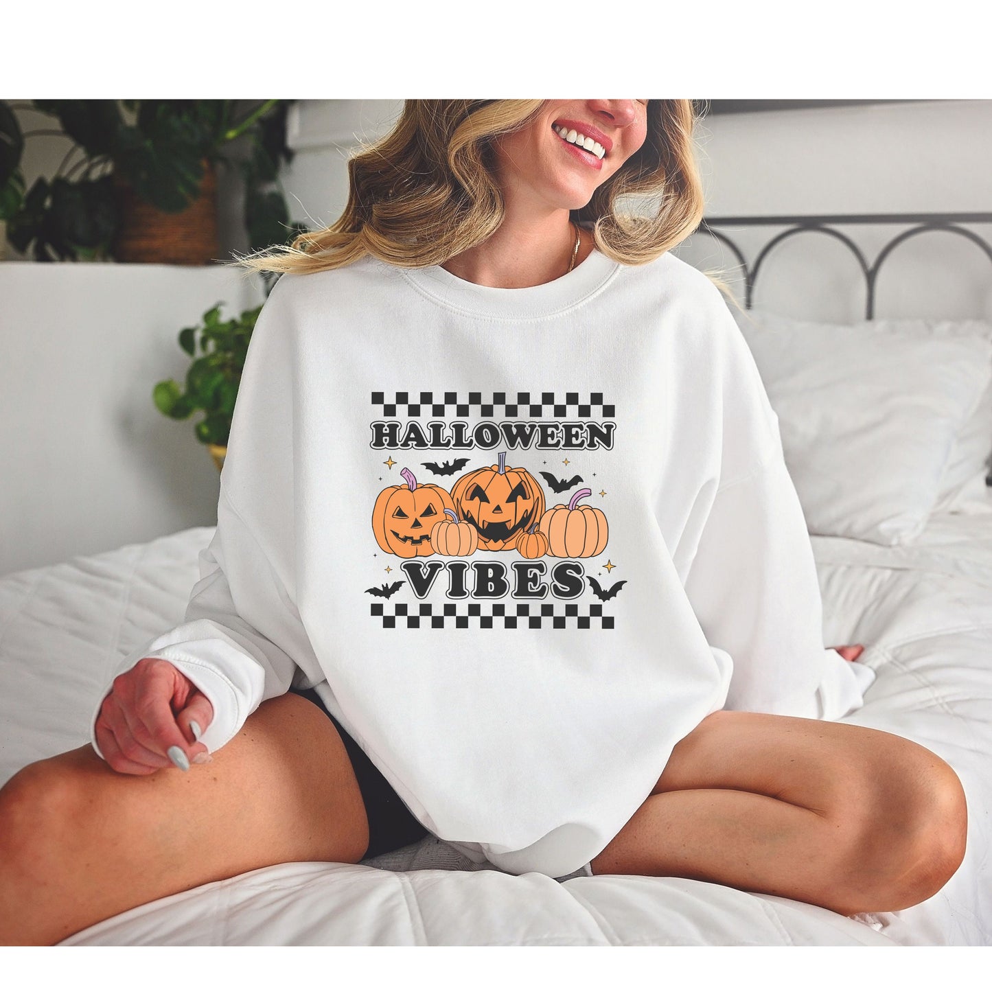 Halloween Shirt, Boho Halloween Vibes Shirt, Fall Crewneck Shirts, Womens Oversized Sweatshirts, Matching Spooky Halloween Shirt
