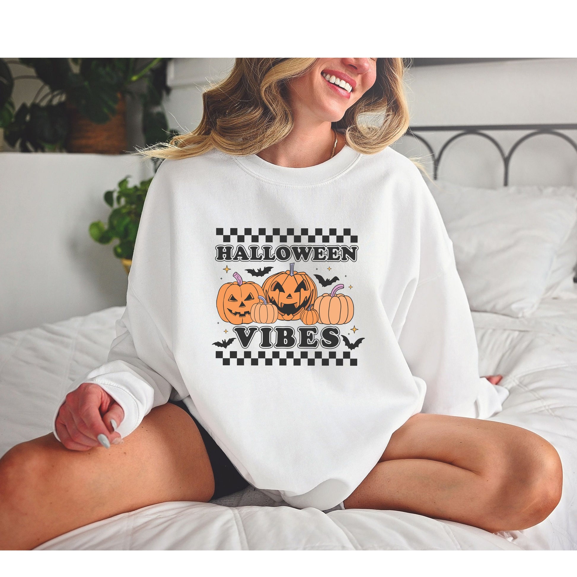 Halloween Shirt, Boho Halloween Vibes Shirt, Fall Crewneck Shirts, Womens Oversized Sweatshirts, Matching Spooky Halloween Shirt