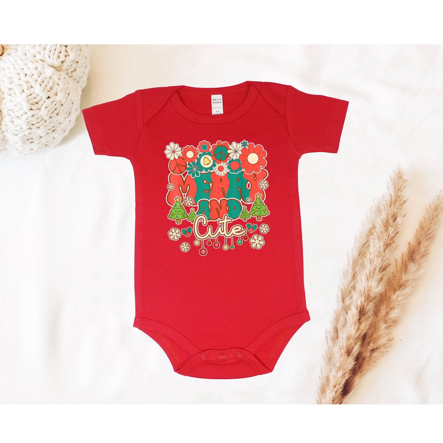 Merry and Cute Baby's Christmas, Baby Christmas Bodysuit, Christmas Baby Outfit, First Christmas Baby Outfit