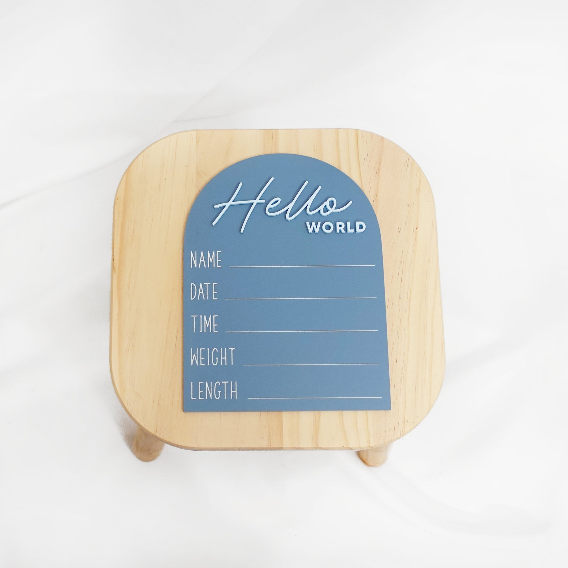 Hello World Baby Stat Sign, Acrylic Birth Announcement Baby Sign, Hello World Sign for Newborn Photo Prop, Baby Shower Gifts