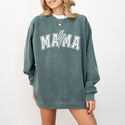 Mama Sweatshirt, Checkered Mama Sweatshirt, Retro Mama Shirt, Mother’s Day Gift, Mom Life Sweatshirt, Motherhood Sweater, Gifts for Mom