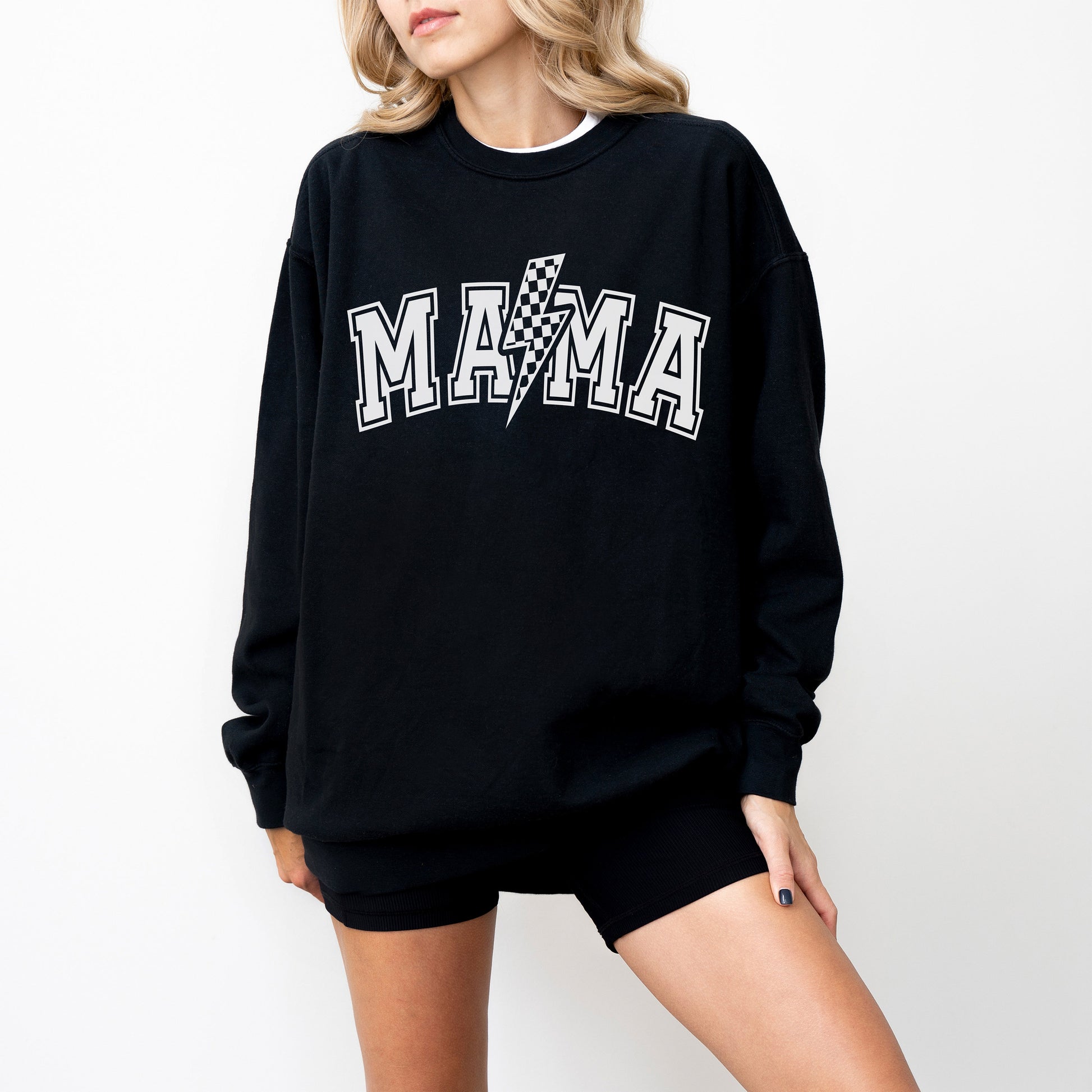Mama Sweatshirt, Checkered Mama Sweatshirt, Retro Mama Shirt, Mother’s Day Gift, Mom Life Sweatshirt, Motherhood Sweater, Gifts for Mom
