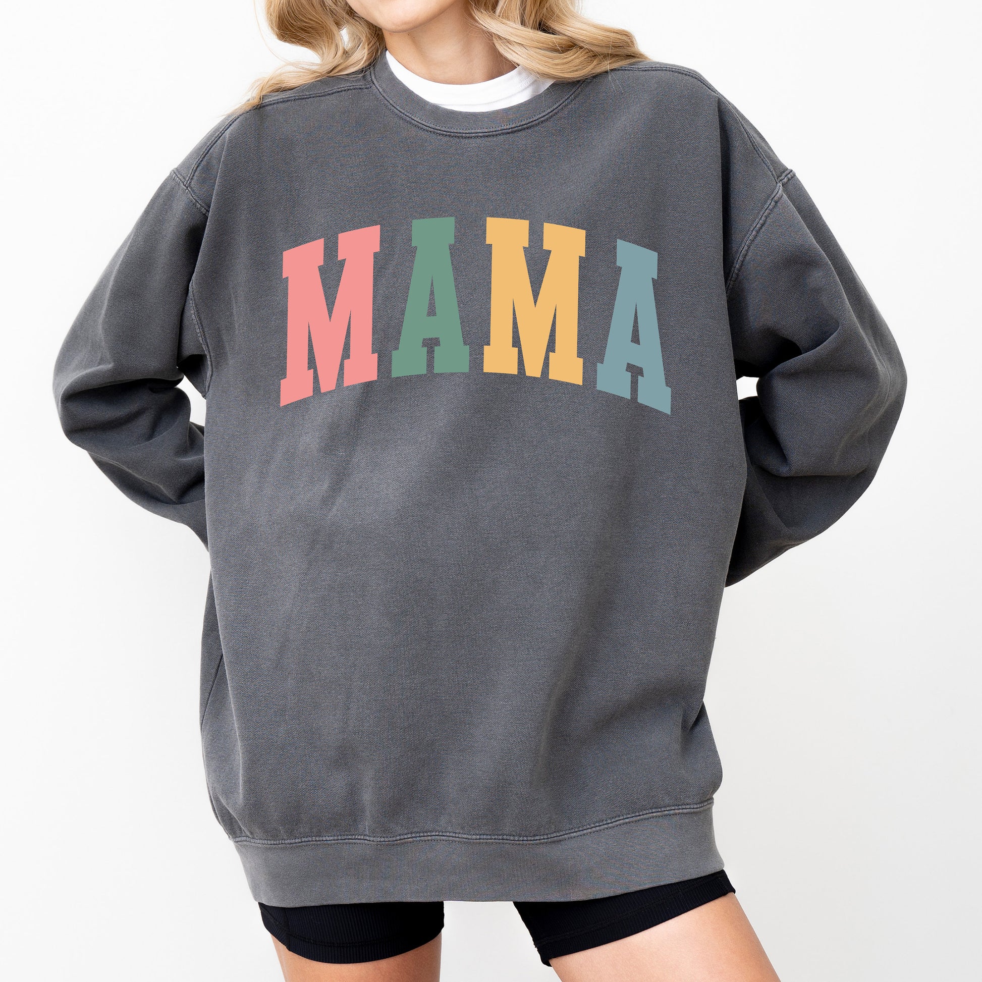 Mama Sweatshirt | MultiColor Letters | Ink Printed Lettering | Gift for Mom | Mama Sweater