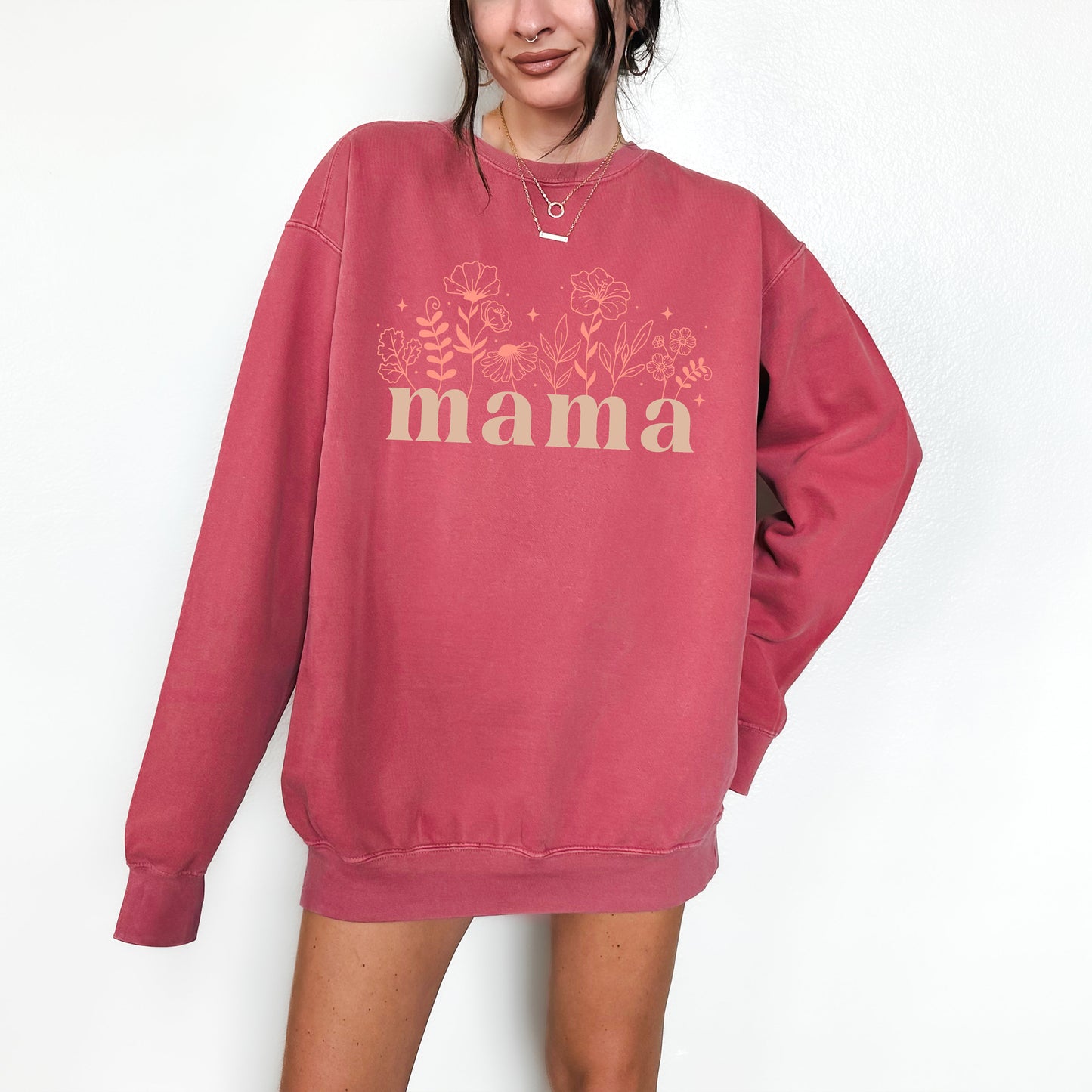 Comfort Colors Mama Ink Printed Sweatshirt, Mama Crewneck Sweatshirt, Gifts for Mother's Day, Mom Sweatshirt Oversized