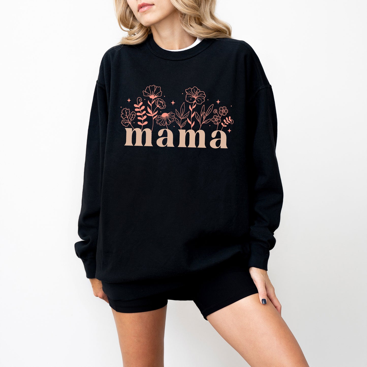 Comfort Colors Mama Ink Printed Sweatshirt, Mama Crewneck Sweatshirt, Gifts for Mother's Day, Mom Sweatshirt Oversized