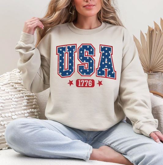 USA 1776 Sweatshirt or T-Shirt, DTG Printed