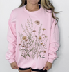 Wild Flower Graphic Sweatshirt or T-Shir, DTG Printed