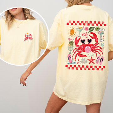 Bubblegum Crabby Sweatshirt or T-Shirt, DTG Printed