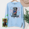 Patriotic Custom Photo Dog Sweatshirt or T-Shirt, DTG Printed