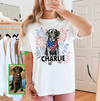 Patriotic Custom Photo Dog Sweatshirt or T-Shirt, DTG Printed