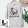 Patriotic Custom Photo Dog Sweatshirt or T-Shirt, DTG Printed
