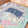 Custom Text Tye Dye Crop Top, DTG Printed