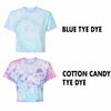 Custom Text Tye Dye Crop Top, DTG Printed