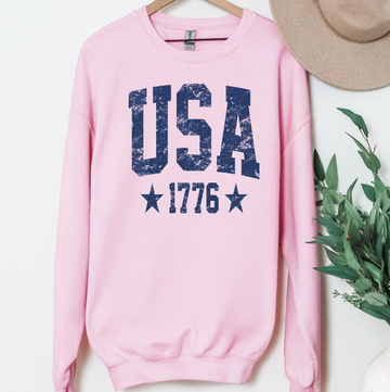 USA 1776 Varsity Sweatshirt or T-Shirt, DTG Printed
