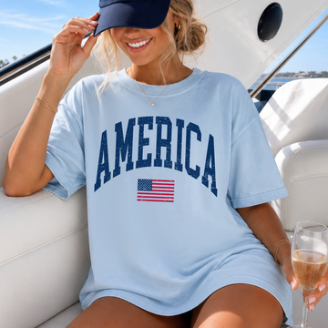 America USA Flag Sweatshirt or T-Shirt, DTG Printed