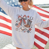 Vintage Patriotic Cowgirl Sweatshirt or T-Shirt, DTG Printed
