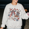Vintage Patriotic Cowgirl Sweatshirt or T-Shirt, DTG Printed