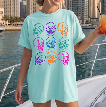 Colorful Skellys Sweatshirt or T-Shirt, DTG Printed