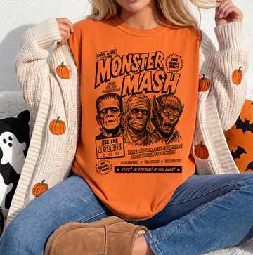 Monster Mash Vintage Halloween T-Shirt, DTG Printed