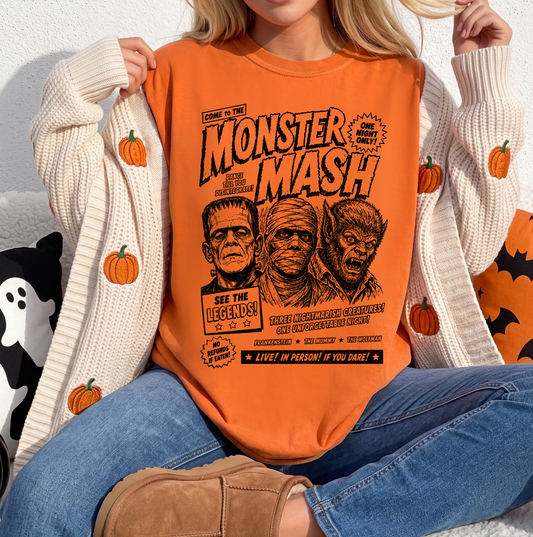 Monster Mash Vintage Halloween T-Shirt, DTG Printed
