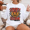 Spooky Season Checkered Vintage Pumpkin Sweatshirt or T-Shirt, DTG Printed