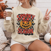 Spooky Season Checkered Vintage Pumpkin Sweatshirt or T-Shirt, DTG Printed