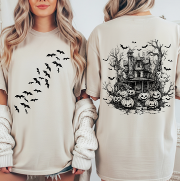Haunted House Halloween T-Shirt, DTG Printed