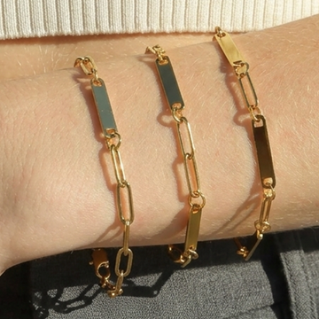 Custom Paperclip Bracelet, 18K Gold Plated
