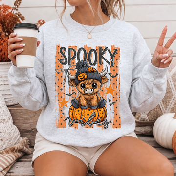 Spooky Highland Cow Sweatshirt or T-Shirt, DTG Printed