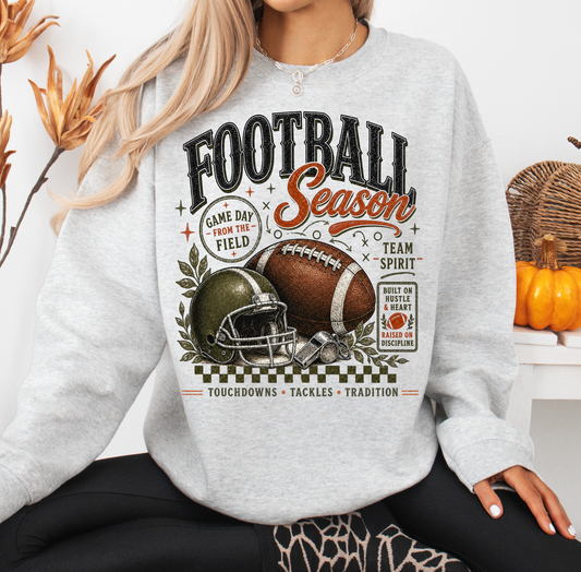 Football Season Sweatshirt or T-Shirt, DTG Printed