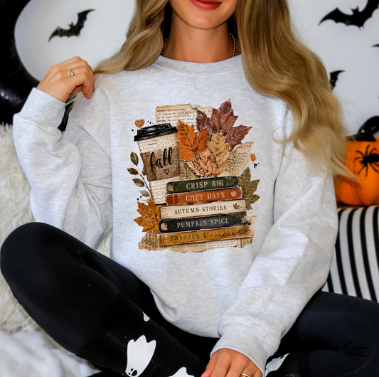 Fall Books Sweatshirt or T-Shirt, DTG Printed