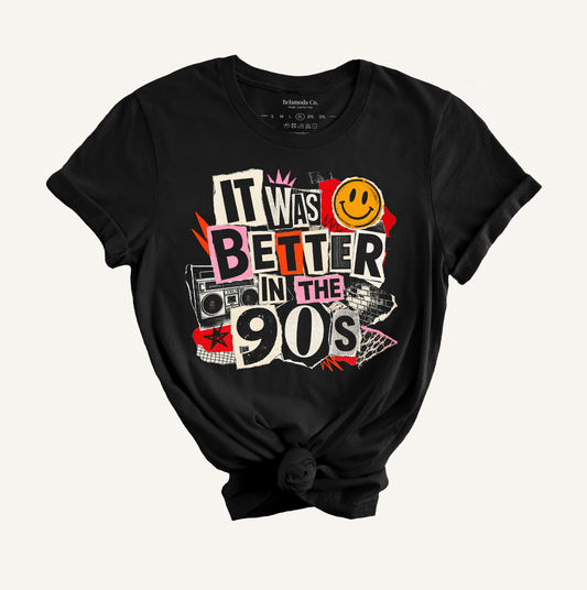 It was Better in the 90s Black Graphic Tee