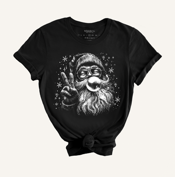 Vintage Bubble Gum Santa Black Graphic Tee