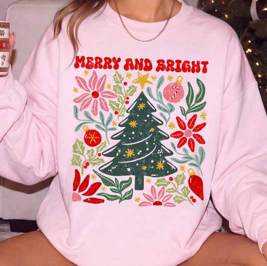 Merry and Bright Icons Sweatshirt or T-Shirt DTG Printed