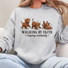 Highland Cow Walking by Faith Tripping Constantly T-Shirt or Sweatshirt, DTG Printed