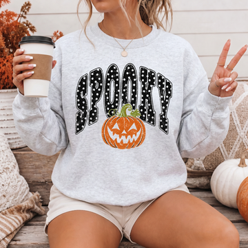 Spooky Polka Dot Pumpkin T-Shirt or Sweatshirt, DTG Printed