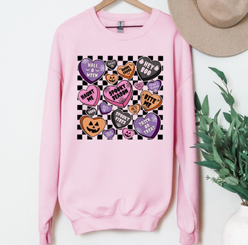Halloween Candy Checkered T-Shirt or Sweatshirt, DTG Printed
